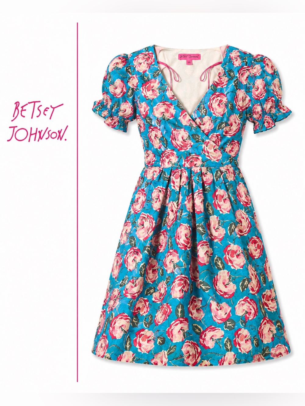 Betsey Johnson Blue Floral Fit & Flare Dress – Size 4p